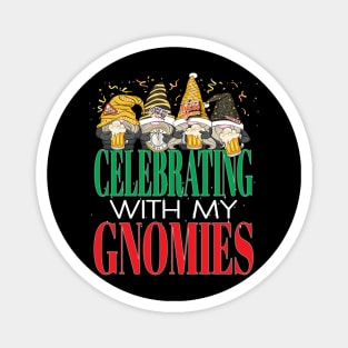 Happy New Year's Eve Celebrating with My Gnomes Party Beer Magnet